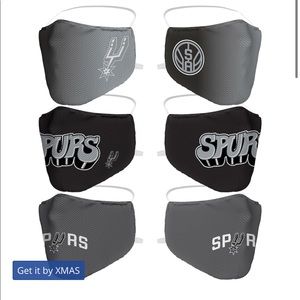 NWT NBA San Antonio Spurs Adult Team Logo Face Covering 3-Pack